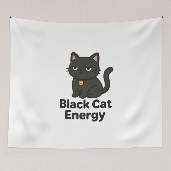 Item preview, Black Cat Energy - Kawaii Unimpressed Expression designed and sold by OsasChild.