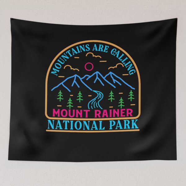 Item preview, Mount Rainer National Park - Line Art  	 designed and sold by vfbhxwdlah61.