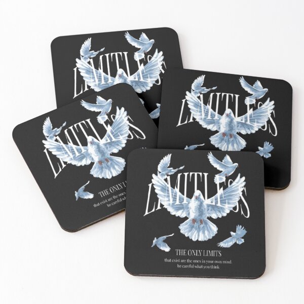 Item preview, Limitless Slogan with White Doves – Inspirational Flying Birds designed and sold by Pawfectly Cute.