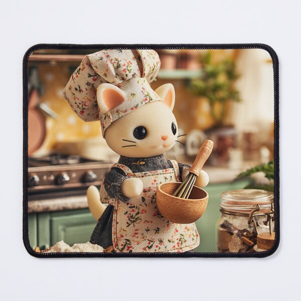Item preview, Kawaii Cat Chef Illustration – Whisking in the Kitchen designed and sold by Juli M..