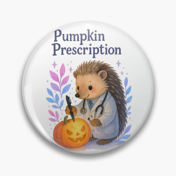 Item preview, Pumpkin Prescription – Funny Halloween Hedgehog Physician Art designed and sold by ClinicalHubs.