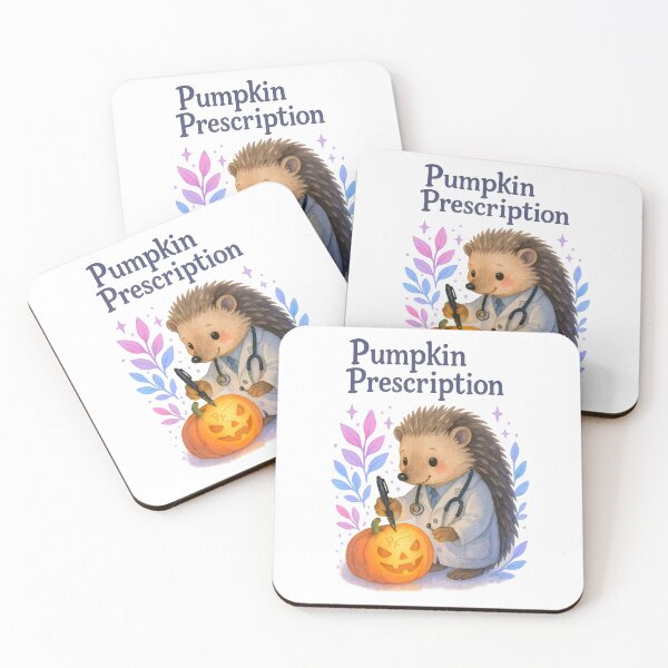 Item preview, Pumpkin Prescription – Funny Halloween Hedgehog Physician Art designed and sold by ClinicalHubs.