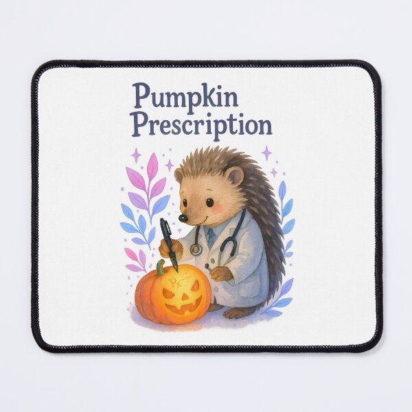 Item preview, Pumpkin Prescription – Funny Halloween Hedgehog Physician Art designed and sold by ClinicalHubs.