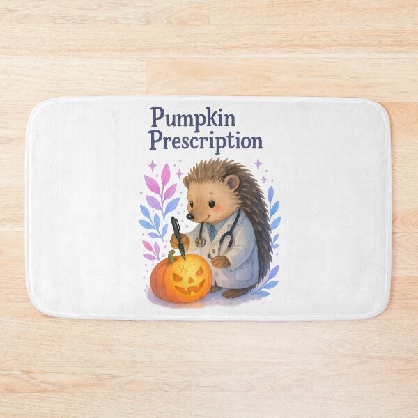 Item preview, Pumpkin Prescription – Funny Halloween Hedgehog Physician Art designed and sold by ClinicalHubs.