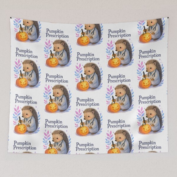 Item preview, Pumpkin Prescription – Funny Halloween Hedgehog Physician Art designed and sold by ClinicalHubs.