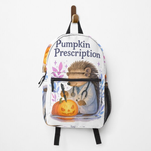 Item preview, Pumpkin Prescription – Funny Halloween Hedgehog Physician Art designed and sold by ClinicalHubs.