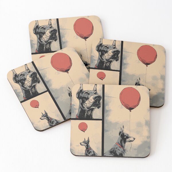 Item preview, Doberman and red balloon designed and sold by drizzd.