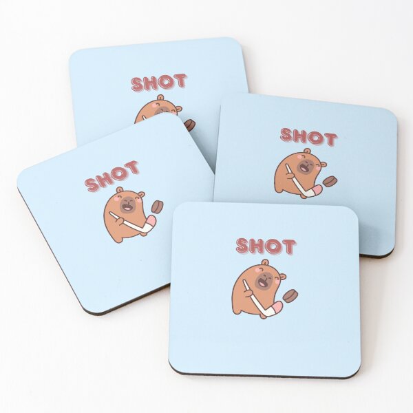 Item preview, Cute Capybara Playing Hockey – Kawaii Sports Animal with “Shot” Text designed and sold by Moon's Arts.