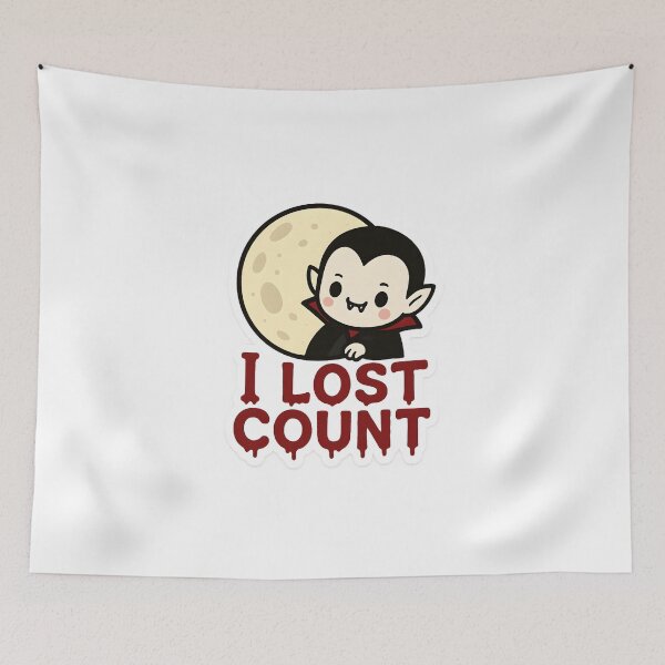 Item preview, Kawaii Dracula Full Moon – Cute Vampire “I Lost Count” Halloween Design designed and sold by OsasChild.