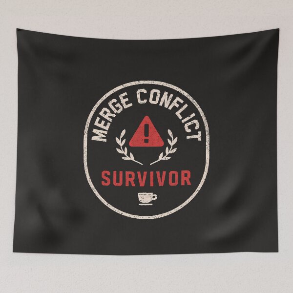 Item preview, MERGE CONFLICT — Survivor Badge Programmer Tee designed and sold by Glam-Spot.