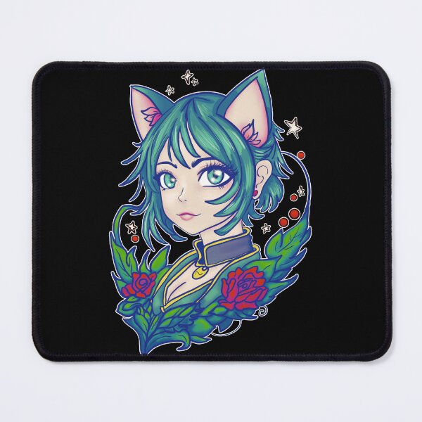Item preview, Floral Feline Fantasy Green designed and sold by LARiozzi.