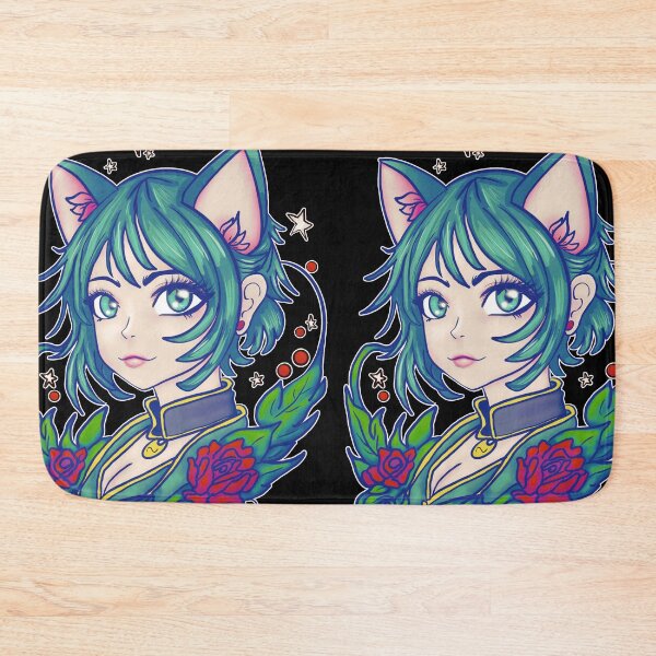 Item preview, Floral Feline Fantasy Green designed and sold by LARiozzi.