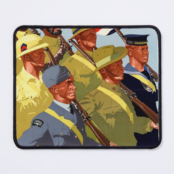 Item preview, WWII Propaganda Poster | British Empire Unity Art | Diverse Soldiers Marching | Colonial Troops | World War 2 History & Art designed and sold by artofuniverse.