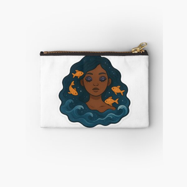 Item preview, Cosmic Ocean Goddess – Black Woman with Universe Eyes & Magical Fishes designed and sold by OsasChild.