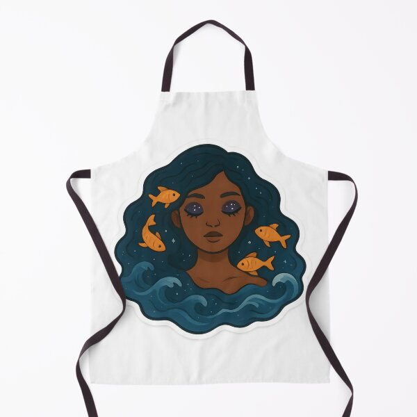 Item preview, Cosmic Ocean Goddess – Black Woman with Universe Eyes & Magical Fishes designed and sold by OsasChild.