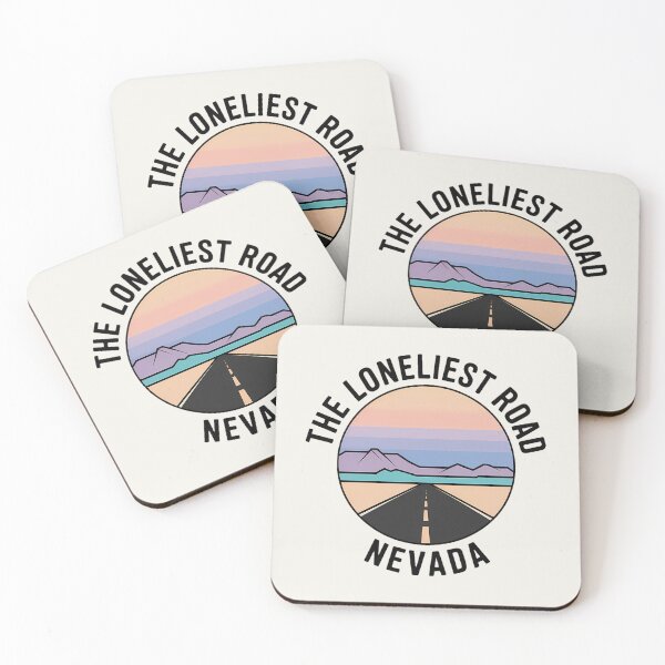 Item preview, The Loneliest Road Minimalist Pastel Artline Badge – Nevada Travel Sticker designed and sold by Horizon Tales.