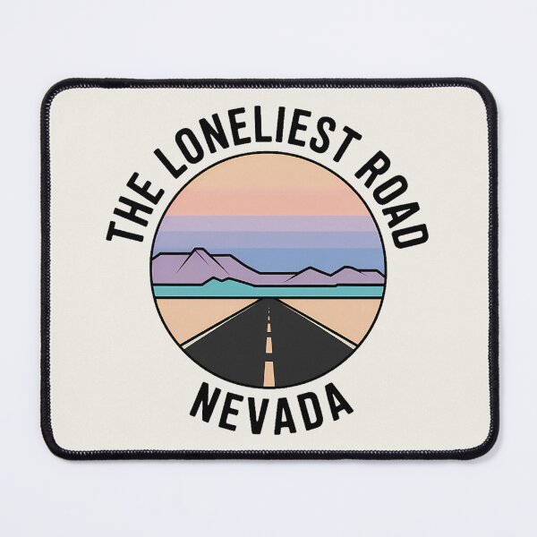 Item preview, The Loneliest Road Minimalist Pastel Artline Badge – Nevada Travel Sticker designed and sold by Horizon Tales.