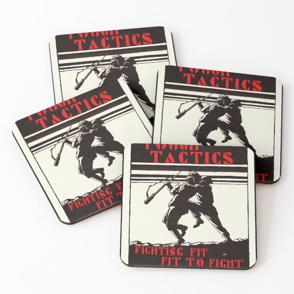 Item preview, Vintage Military Poster | Tough Tactics Art | WWI & WWII Propaganda | Soldiers in Combat | Black & White | Bold Typography designed and sold by artofuniverse.
