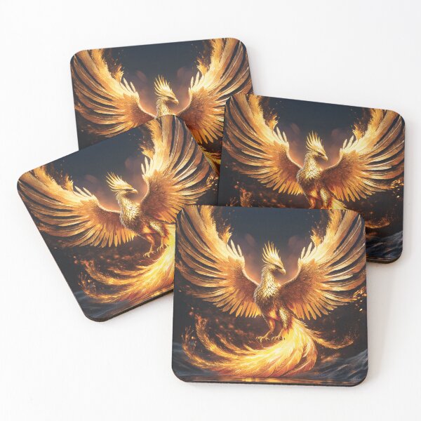 Item preview, Radiant Golden Phoenix with Glowing Wings designed and sold by MDKey DESIGN.