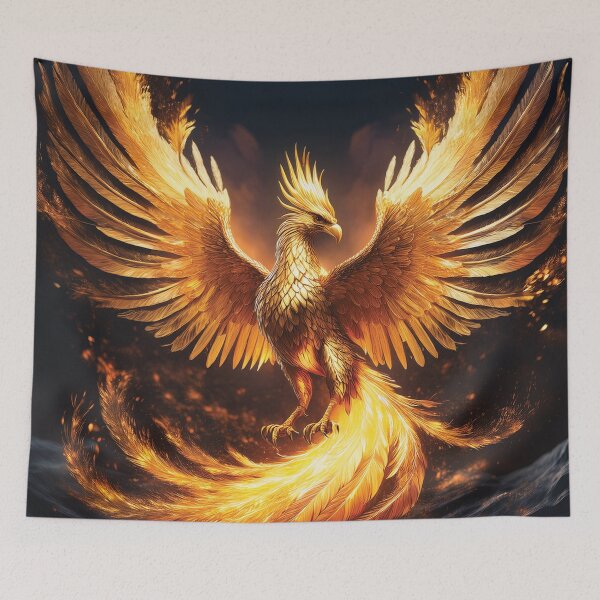 Item preview, Radiant Golden Phoenix with Glowing Wings designed and sold by MDKey DESIGN.