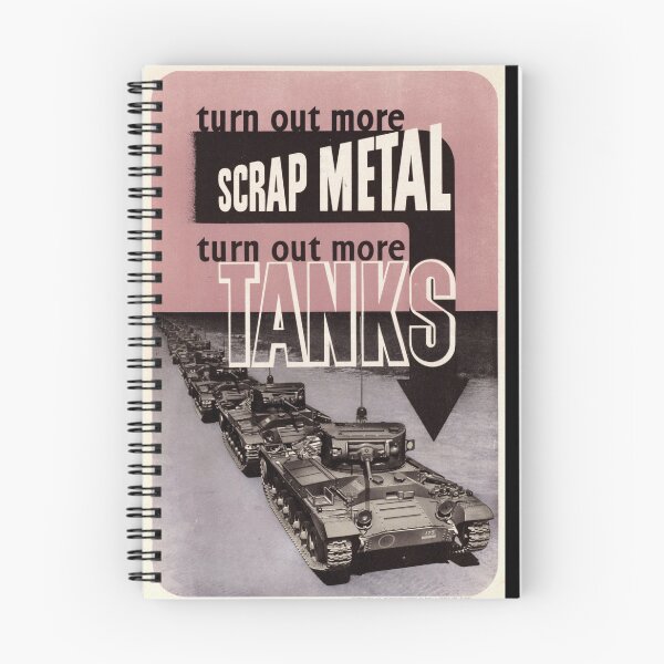 Item preview, Vintage WWII Propaganda Poster | Scrap Metal to Tanks Art | Historical War Effort Print | Bold Typography & Strong Imagery designed and sold by artofuniverse.