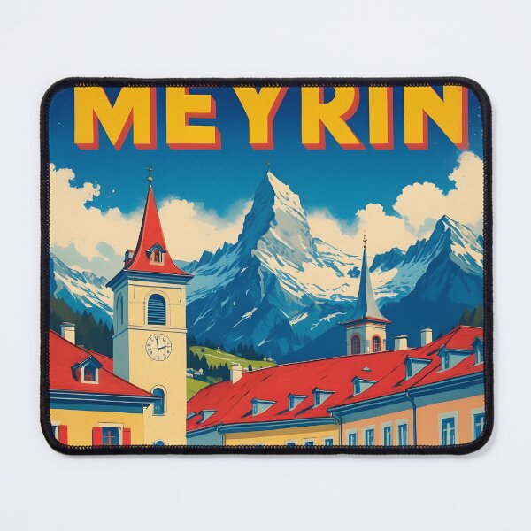 Item preview, Meyrin Switzerland 1950s Vintage Travel Tourism designed and sold by TravelersGems.