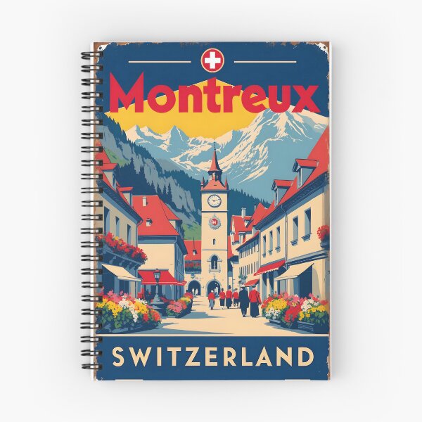 Item preview, Montreux Switzerland 1950s Vintage Travel Tourism designed and sold by TravelersGems.