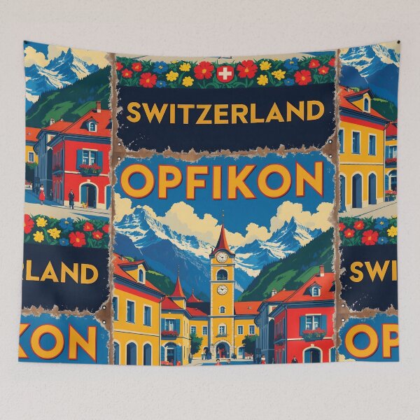 Item preview, Opfikon Switzerland 1950s Vintage Travel Tourism designed and sold by TravelersGems.