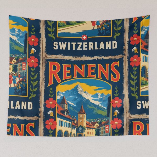 Item preview, Renens Switzerland 1950s Vintage Travel Tourism designed and sold by TravelersGems.