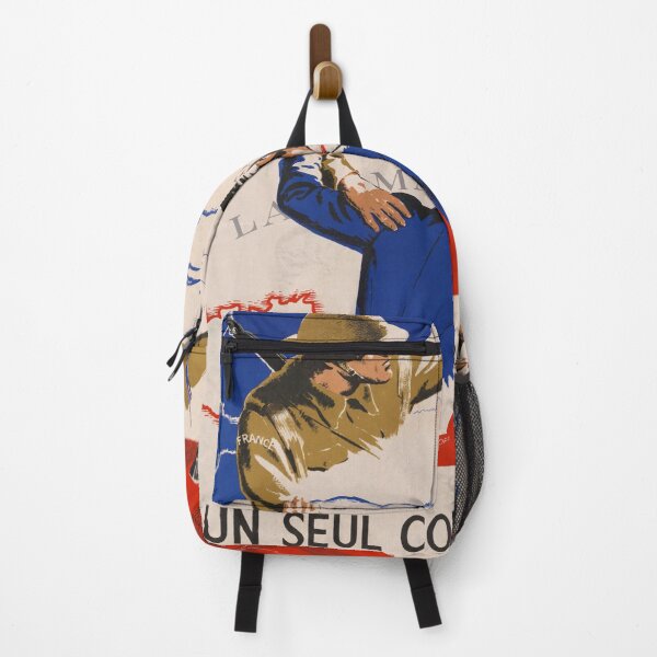 Item preview, Vintage French WWII Propaganda Poster | Soldier & Civilian Unity | Liberty Equality Fraternity | Patriotic Art Print designed and sold by artofuniverse.