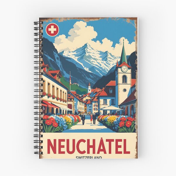 Item preview, Neuchatel Switzerland 1950s Vintage Travel Tourism designed and sold by TravelersGems.