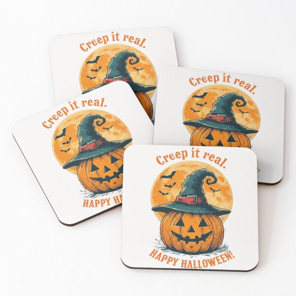 Item preview, Funny Halloween, Creep It Real – Witch Hat Pumpkin, Happy Halloween Design, Spooky Pumpkin with Witch Hat, designed and sold by wellie-chic.