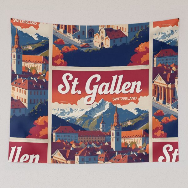 Item preview, St Gallen Switzerland 1950s Vintage Travel Tourism designed and sold by TravelersGems.