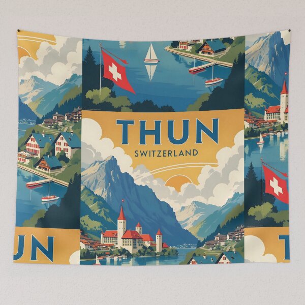 Item preview, Thun Switzerland 1950s Vintage Travel Tourism designed and sold by TravelersGems.