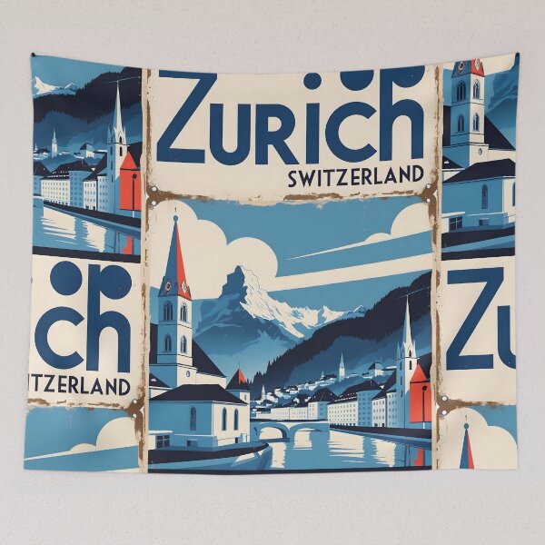 Item preview, Zurich Switzerland 1950s Vintage Travel Tourism designed and sold by TravelersGems.