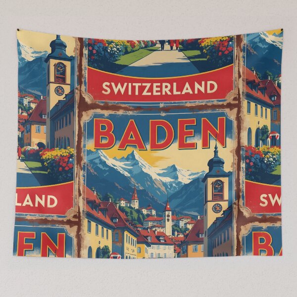 Item preview, Baden Switzerland 1950s Vintage Travel Tourism designed and sold by TravelersGems.