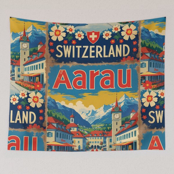 Item preview, Aarau Switzerland 1950s Vintage Travel Tourism designed and sold by TravelersGems.