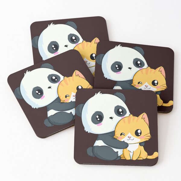 Item preview, "Cute Panda Hugging Cat – Kawaii Animal Friends Design" designed and sold by SaadArtCo.