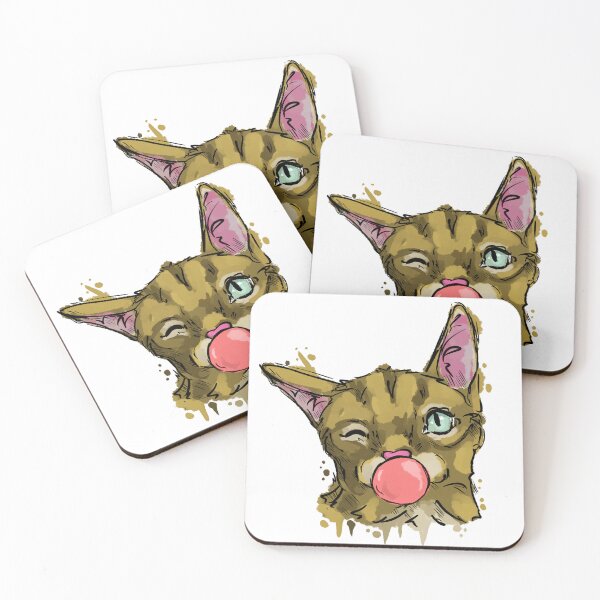 Item preview, Winking Cat with Bubblegum designed and sold by Antiope33.