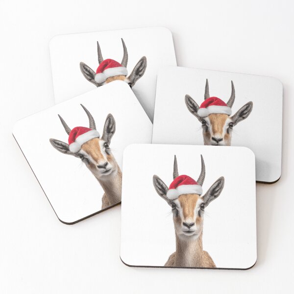 Item preview, Gazelle with Christmas Hat – Festive Gazelle Xmas Design designed and sold by LazyOwlStore.