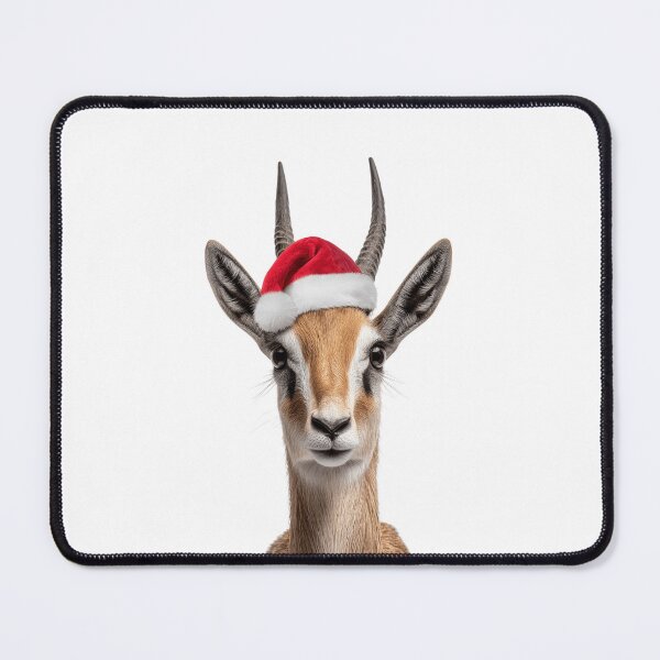 Item preview, Gazelle with Christmas Hat – Festive Gazelle Xmas Design designed and sold by LazyOwlStore.