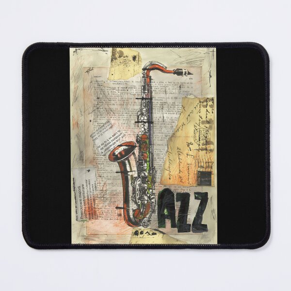 Item preview, Jazz collage art drawing painting saxophone music face mask protection designed and sold by yrhwumin86.
