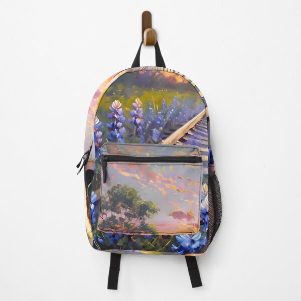 Item preview, Texas Bluebonnet Railroad Sunset – Rustic Wildflower Art designed and sold by PixelExpressStudio.