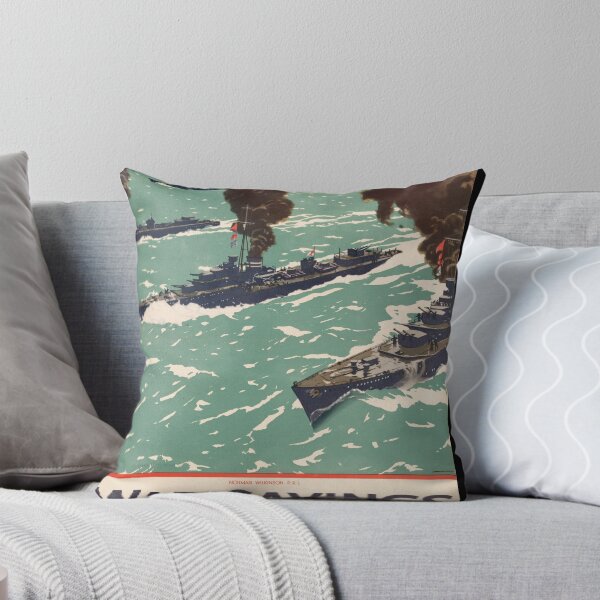 Item preview, Vintage WWII Propaganda Poster | British Warships at Sea | Norman Wilkinson Art Print | Naval Power & War Savings Art designed and sold by artofuniverse.