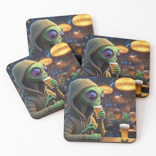 Item preview, Alien drinking Beer in a Bar designed and sold by Colin Bentham.