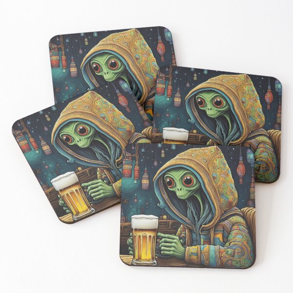 Item preview, Alien drinking Beer in a Bar designed and sold by Colin Bentham.