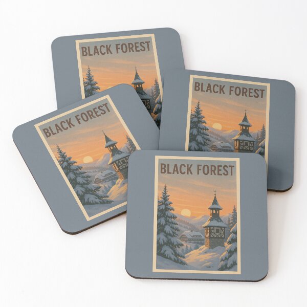 Artikelvorschau, Black Forest Germany Travel Art – Winter Sunset in the Schwarzwald Schneelandschaft entworfen und verkauft von Annika Shurafa.