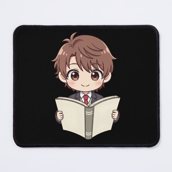 Item preview, Cute Chibi Student with Book Kawaii Anime Girl Studying Art Adorable Bookworm Design designed and sold by bvdesignart.