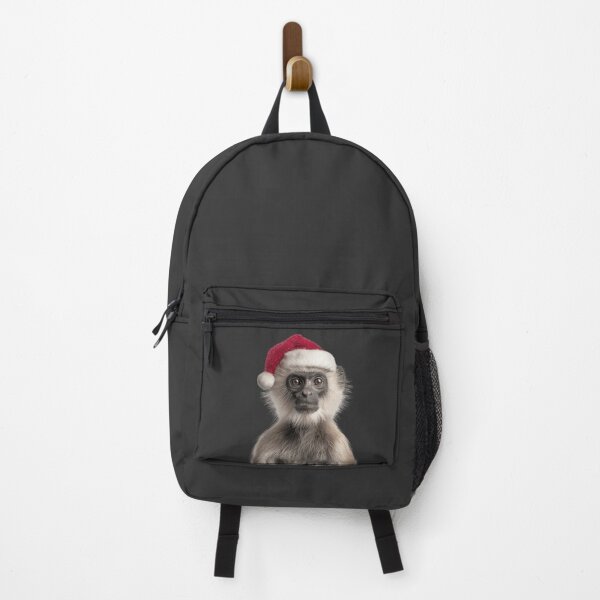 Item preview, Langur with Christmas Hat – Festive Langur Xmas Design designed and sold by LazyOwlStore.