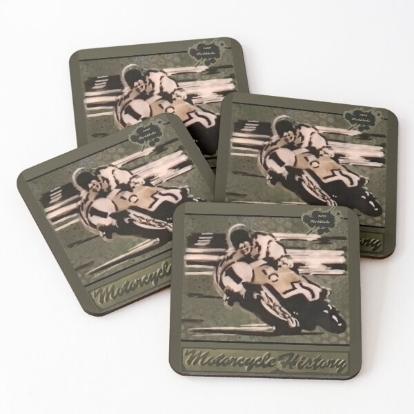 Item preview, Portrait of a vintage motorcycle racer designed and sold by marysfarbklecks.